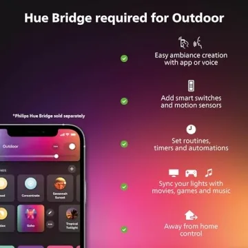 Philips Hue Appear Outdoor Smart Wall Light, Black - White and Color Ambiance LED Color-Changing Light - 1 Pack - Requires Hue Bridge - Control with Hue App and Voice - Weatherproof