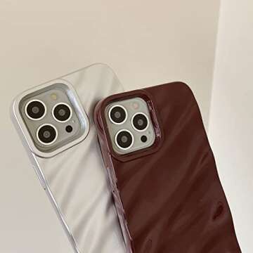 Sayoaho Water Ripple Pattern Compatible for iPhone 13 Pro Phone Case,Cute Luxury Wave Shape Case for...