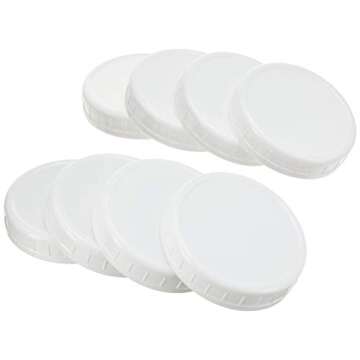 Ball Wide-Mouth Plastic Storage Caps, 8-Count