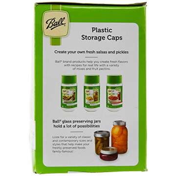 Ball Wide-Mouth Plastic Storage Caps, 8-Count