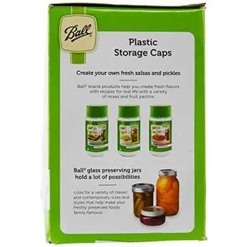 Ball Wide-Mouth Plastic Storage Caps, 8-Count