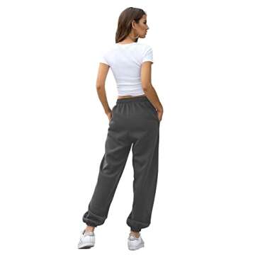 Women's High Waisted Sweatpants Athletic Pants Baggy Joggers Lounge Workout Jogging with Pockets Dark Grey S