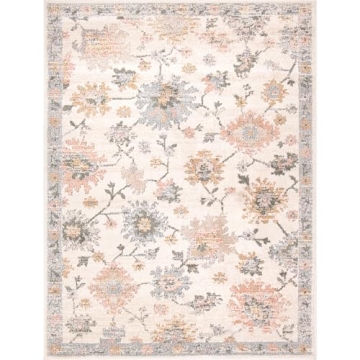 Simply Southern Cottage Southern Heritage - 5'3" x 7' Rectangle in Multicolor, Floral Traditional Area Rug, Soft, Durable, Easy to Clean, Stain-Resistant, Indoor Home Room Decor