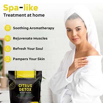 DAILY REMEDY Citrus Body Soak with Epsom Salt - Made in USA - Cleanse, Deodorize, Removes Impurities from Body Naturally