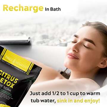 DAILY REMEDY Citrus Body Soak with Epsom Salt - Made in USA - Cleanse, Deodorize, Removes Impurities from Body Naturally