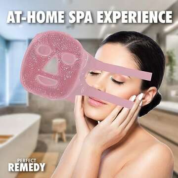Perfect Remedy Face Ice Pack, Reusable Hot & Cold Ice Face Mask, Gel Ice Mask for Puffy Eyes and Swelling, Facial Spa Cooling Mask for Women and Men (Pink)
