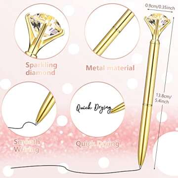 Leinuosen Elegant Diamond Pens - 50 Pcs Bling Ballpoint Set for Weddings & Events