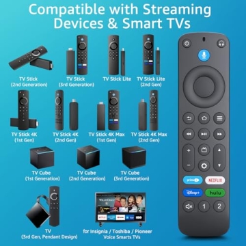 Voice Remote for TV Stick/Cube - Compatible with Insignia, Toshiba & Pioneer