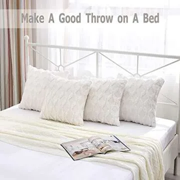 Soft Plush 18x18 Faux Wool Pillow Covers Pack of 2