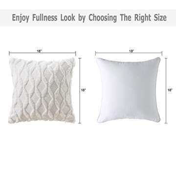 Soft Plush 18x18 Faux Wool Pillow Covers Pack of 2