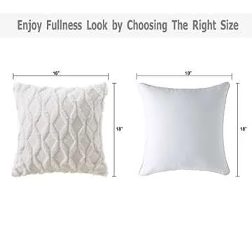 Soft Plush 18x18 Faux Wool Pillow Covers Pack of 2