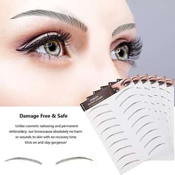 Maitys 12 Sheets Waterproof Eyebrow Tattoos for Women