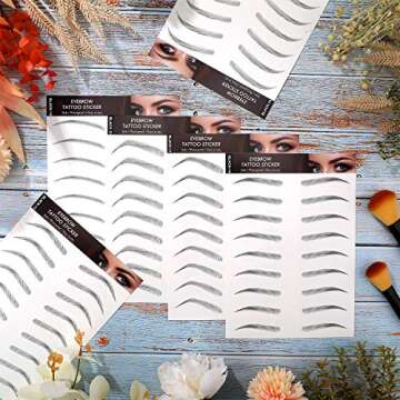 Maitys 12 Sheets Waterproof Eyebrow Tattoos for Women