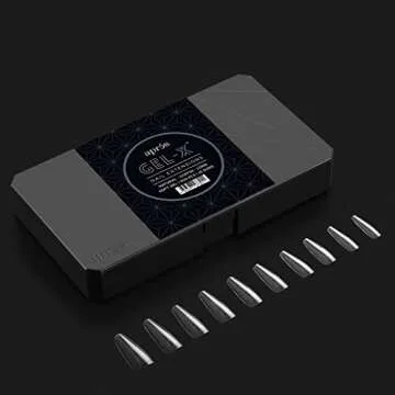 Aprés Gel-X Nail Kit Refills - Box of 500 Nail Tips, Sizes 0-9 (Natural Coffin Long)