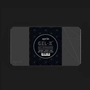 Aprés Gel-X Nail Kit Refills - Box of 500 Nail Tips, Sizes 0-9 (Natural Coffin Long)
