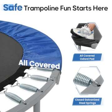 BCAN 40/48" Foldable Mini Trampoline Max Load 330lbs/440lbs, Fitness Rebounder with Adjustable Foam Handle, Exercise Trampoline for Adults Indoor/Garden Workout