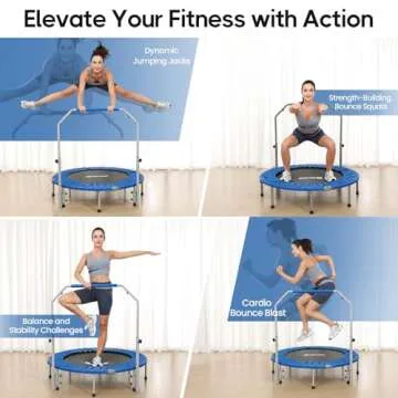 BCAN Foldable Mini Trampoline for Indoor Fitness Fun
