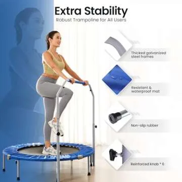 BCAN Foldable Mini Trampoline for Indoor Fitness Fun