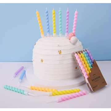 Colorful 36-Count Spiral Birthday Candles for Parties