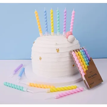 Colorful 36-Count Spiral Birthday Candles for Parties