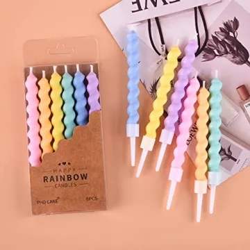 Colorful 36-Count Spiral Birthday Candles for Parties