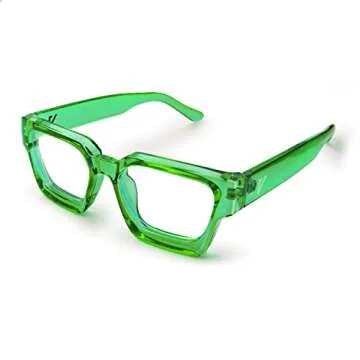 VISOONE Blue Light Blocking Glasses with TR94 Rectangle Frame and Chic Preppy Look for Women Men RIVER