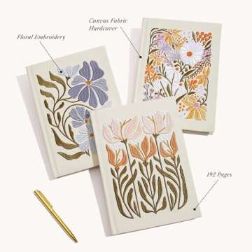 Lady Jayne Flower Market Sunflower Journal - 192 Pages, Embroidered Cover