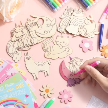 Unicorn Valentines Day Craft Kits for Kids - 24 Pack