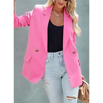 ARTFREE Womens Casual Blazer Button Lapel Long Sleeve Work Business Fashion Blazers Jackets Outfits ...
