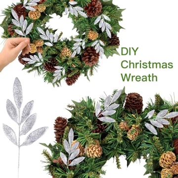 Sparkling 40-Piece Glitter Leaf Set for Festive Decor