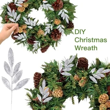 Sparkling 40-Piece Glitter Leaf Set for Festive Decor