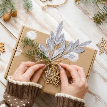 Sparkling 40-Piece Glitter Leaf Set for Festive Decor