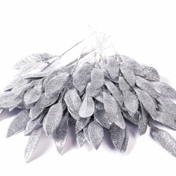 Sparkling 40-Piece Glitter Leaf Set for Festive Decor