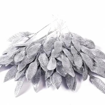 Sparkling 40-Piece Glitter Leaf Set for Festive Decor