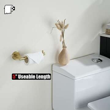 JQK Gold Toilet Paper Holder Premium Stainless Steel Dispenser