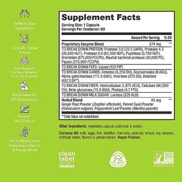 HUM Flatter Me Extra Strength Digestive Enzymes - Fast-Acting Bloat Relief for Digestive Health & De...