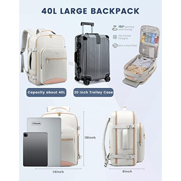 LOVEVOOK 40L Waterproof Carry-On Travel Backpack
