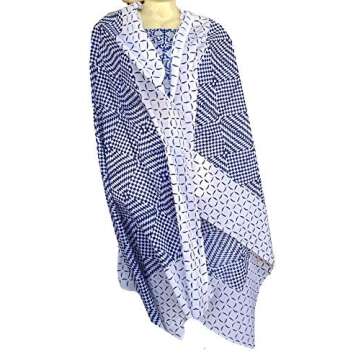 Rastogi Handicrafts 100% Cotton Block Print Sarong Swimsuit Wrap Cover Up Long Women’s Apparel Fabric (73" x 44") (Blue 4)