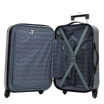 Travelers Club Chicago Hardside Expandable Spinner Luggage, Black, 5 Piece Set