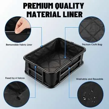 RAYMACE Bike Basket Liner & Cargo Net, Reusable Thickened Lining Bicycle Basket Accessory Fits Most Bikes and E-Bike Baskets