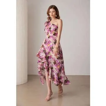 GRACE KARIN One Shoulder Floral Summer Dress