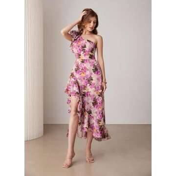GRACE KARIN One Shoulder Floral Summer Dress
