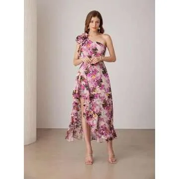 GRACE KARIN One Shoulder Floral Summer Dress