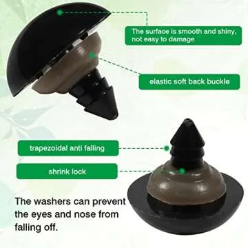 TOAOB 150pcs 20mm Safety Eyes for Crocheting Black Craft Crochet Eyes Large Doll Eyes with Washers for Stuffed Crochet Animals Amigurumis Bears Doll Making