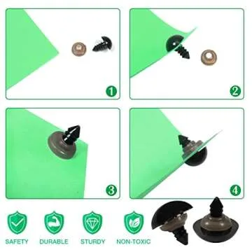 TOAOB 150pcs 20mm Safety Eyes for Crocheting Black Craft Crochet Eyes Large Doll Eyes with Washers for Stuffed Crochet Animals Amigurumis Bears Doll Making