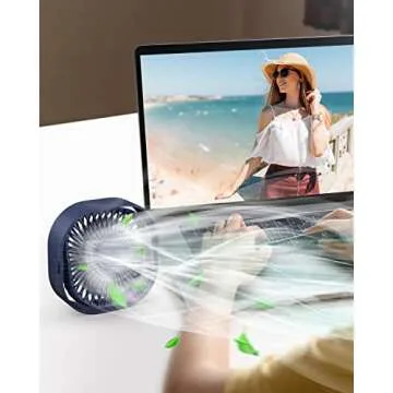 RJVW USB Desk Fan - Portable & Quiet 3 Speed Cooling