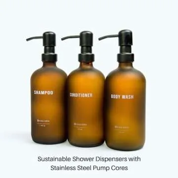 Elegant Refillable Shampoo Dispenser Set for Modern Bathrooms