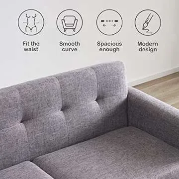 Tbfit 65" W Loveseat Sofa - Chic Mid Century Design