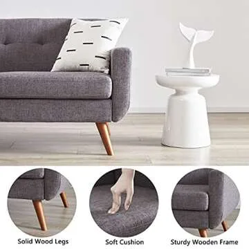 Tbfit 65" W Loveseat Sofa - Chic Mid Century Design