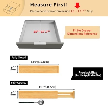 Utoplike Bamboo Drawer Dividers for Home and Office Organization